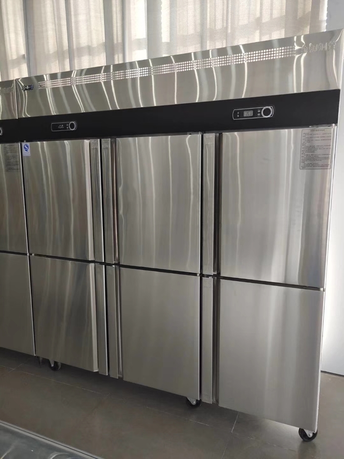 Edelstahl sechs frisch-haltener Gefrierschrank 1 der Türfleisch-Eiscreme