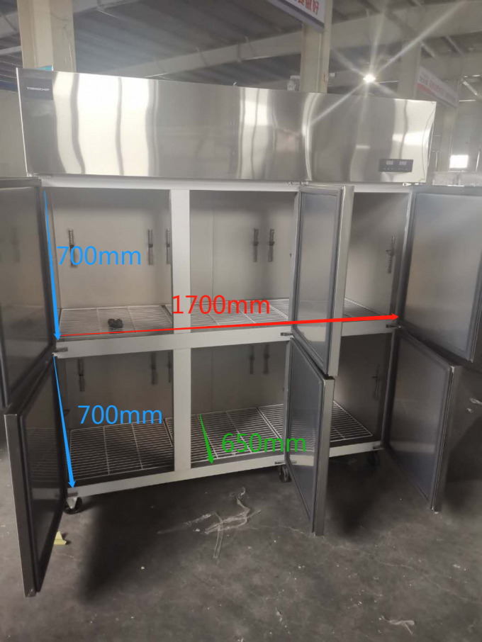 Edelstahl sechs frisch-haltener Gefrierschrank 4 der Türfleisch-Eiscreme