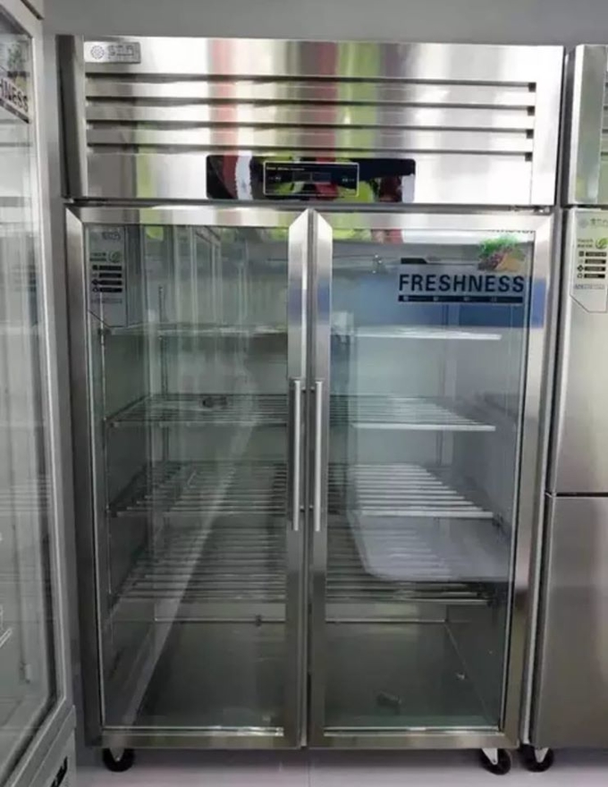 TÜRedelstahl-Reffergefrierschrank 2 der großen Kapazität der doppelten Tür Handelsglas