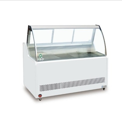 Trapezoidal Duck Neck Cabinet White Glass Display Cabinet Meat Cabinet