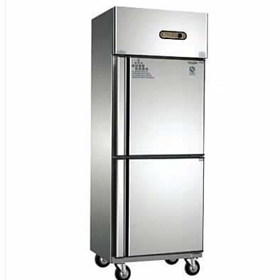 Stainless Steel Sliding Double Door Freezer