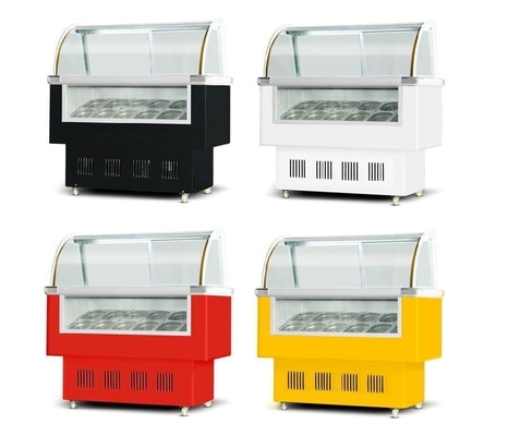 10l Small Glass Door Freezer, Ice Porridge Display Glass Door Freezer, 6barrels Glass Door Display Freezer