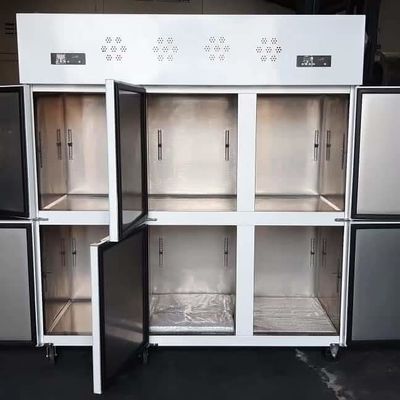 Six Doors Commercial Upright Freezer Stainless Steel R600a R134a