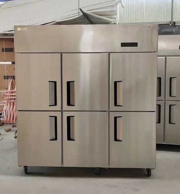 Six Doors Commercial Upright Freezer Stainless Steel R600a R134a