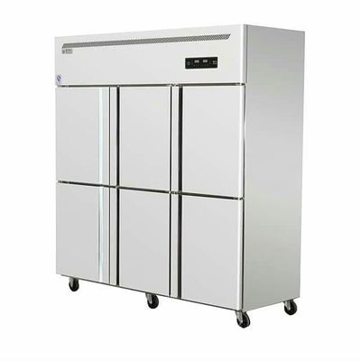 Six Doors Commercial Upright Freezer Stainless Steel R600a R134a
