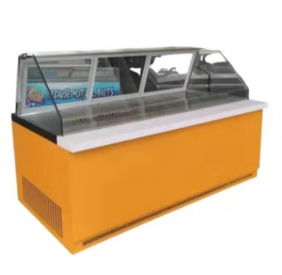 Air Cooled Stainless Steel Deli Display Freezer CE Marble Slab Seafood