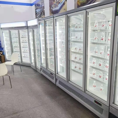 2 / 3 Door Air Cooled Refrigerated Display Cabinet White Commercial Large Capacity