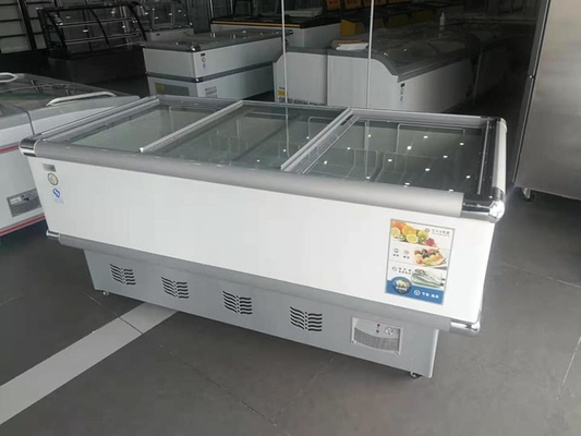 Supermarket Commercial Double Door Refrigerator Large Capacity Horizontal 2 Meters