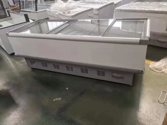 Supermarket Commercial Double Door Refrigerator Large Capacity Horizontal 2 Meters