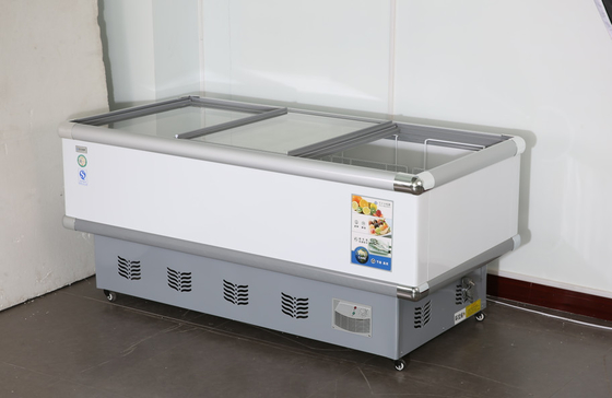 Supermarket Commercial Double Door Refrigerator Large Capacity Horizontal 2 Meters