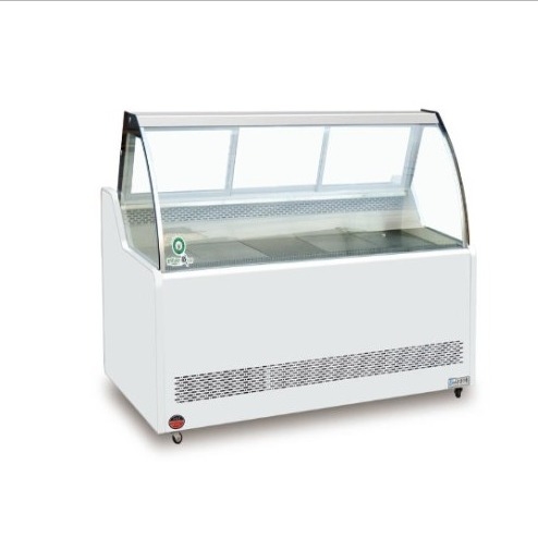 Trapezoidal Duck Neck Cabinet White Glass Display Cabinet Meat Cabinet