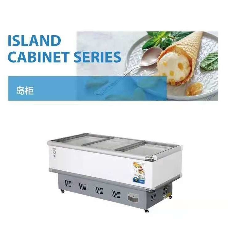 Supermarket Commercial Double Door Refrigerator Large Capacity Horizontal 2 Meters